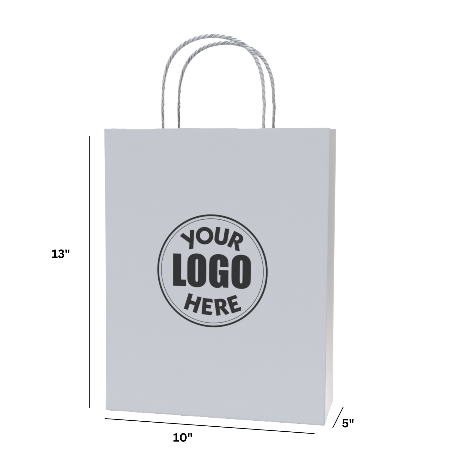 Custom Paper Handle Bag "Missie" - 10 x 5 x 13"
