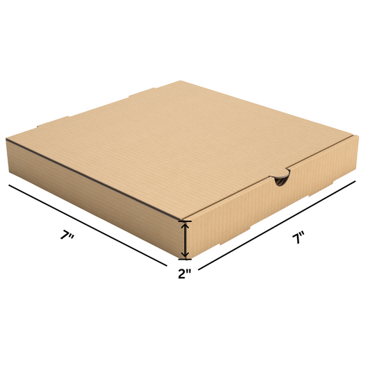 Custom Pizza Boxes - 07" x 07" x 2" - 50/Bundle