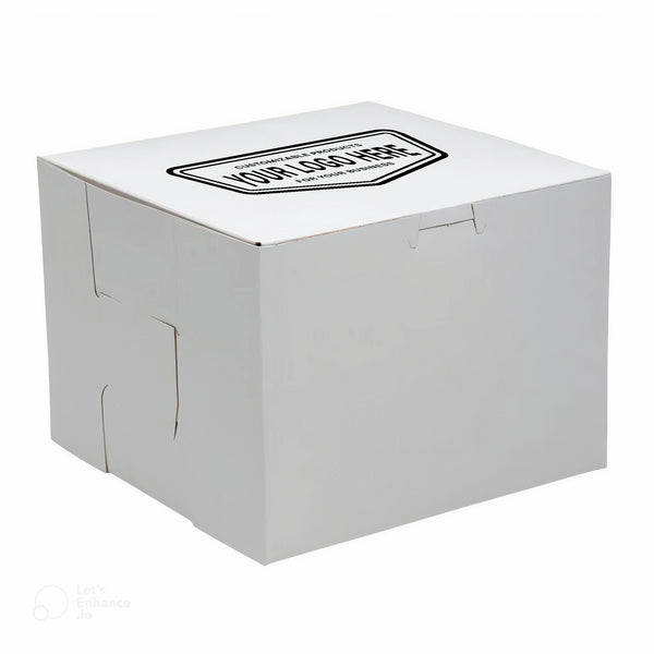 Caja de panadería personalizada 08" x 08" x 6" -100/paquete