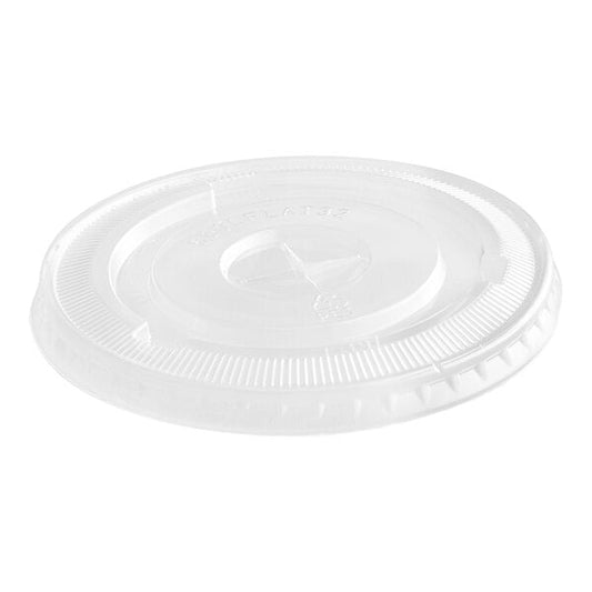 Tapa plana de plástico transparente con ranura para popote - 32 oz. - 500/Caja