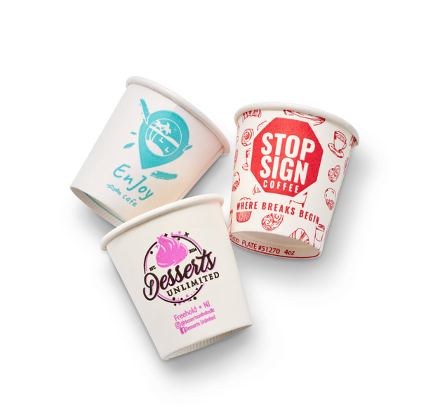 Custom 4oz Paper Hot Cups - Single Wall